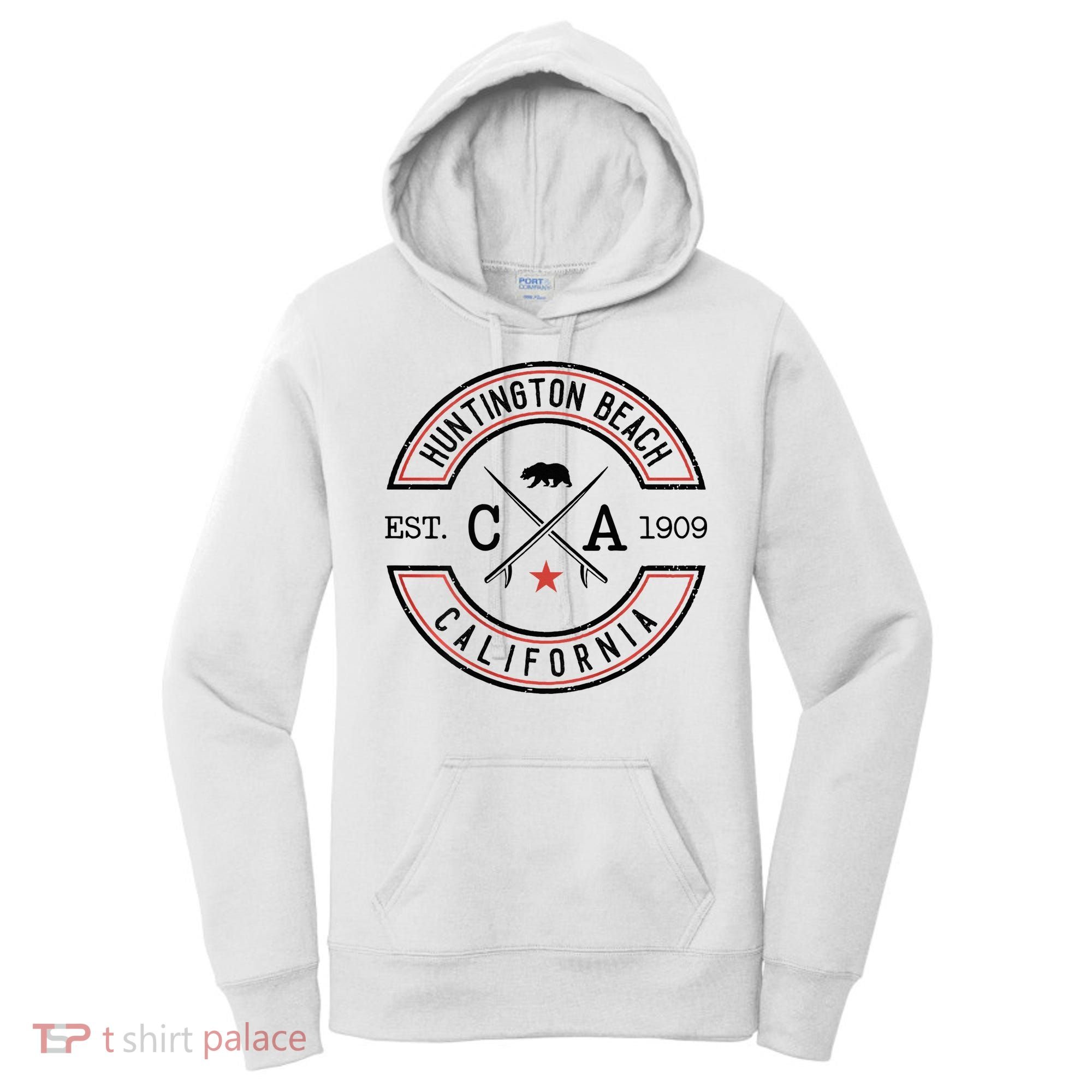 Huntington Beach California Ca Retro Surfer Women's Hoodie