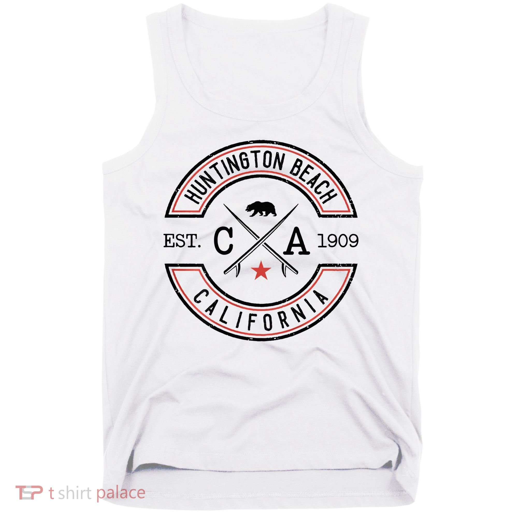Huntington Beach California Ca Retro Surfer Tank Top