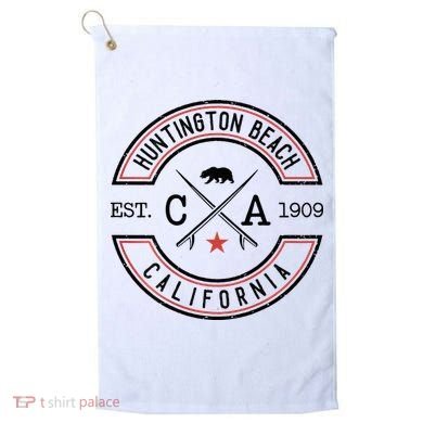 Huntington Beach California Ca Retro Surfer Golf Towel