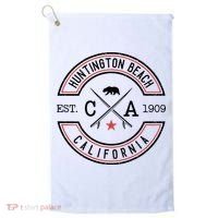 Huntington Beach California Ca Retro Surfer Golf Towel thumb 0