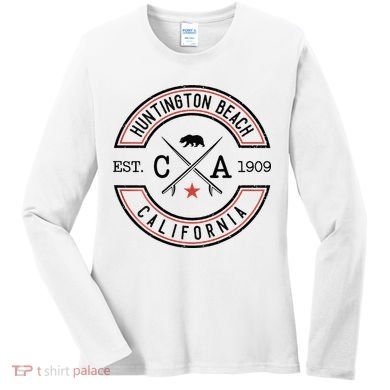 Huntington Beach California Ca Retro Surfer Women's Long Sleeve Shirt