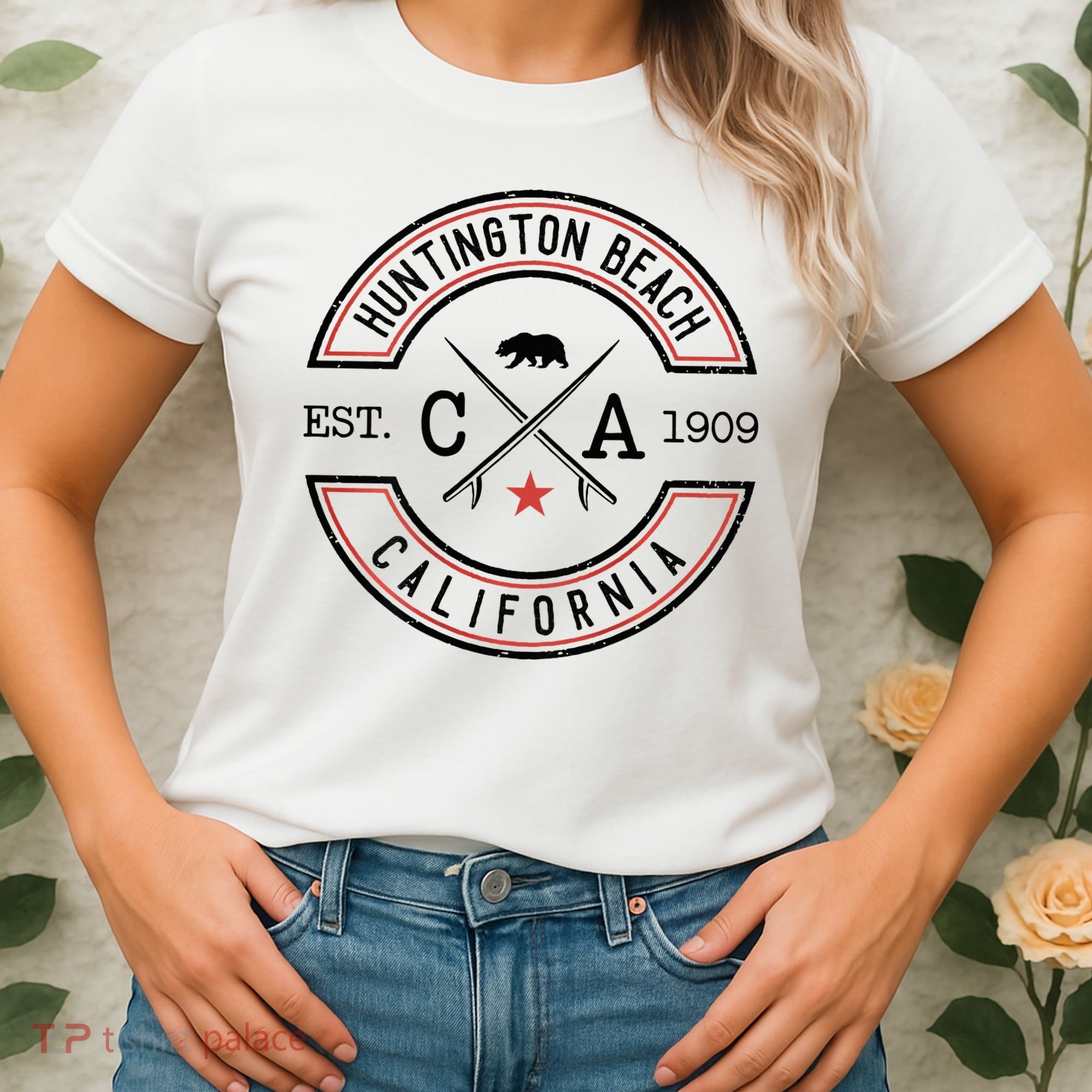 Huntington Beach California Ca Retro Surfer Women's T-Shirt