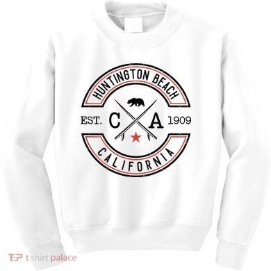 Huntington Beach California Ca Retro Surfer Kids Sweatshirt