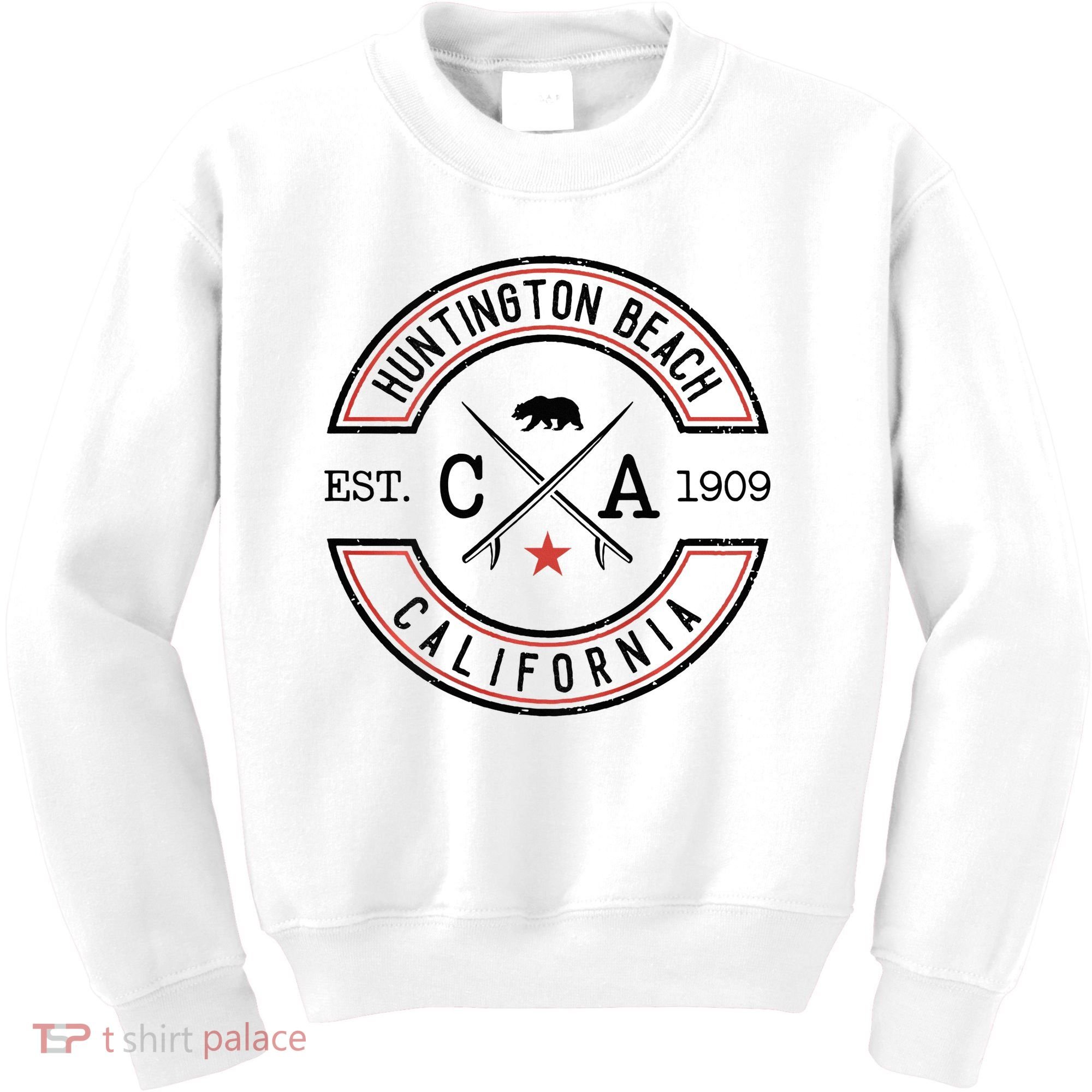 Huntington Beach California Ca Retro Surfer Kids Sweatshirt