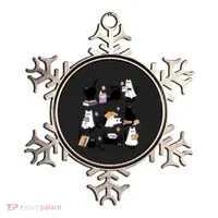 Halloween Bookish Cute Ghost Black Cat Reading Books Spooky Gift Ornament thumb 0