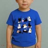 Halloween Bookish Cute Ghost Black Cat Reading Books Spooky Gift Toddler T-Shirt thumb 2