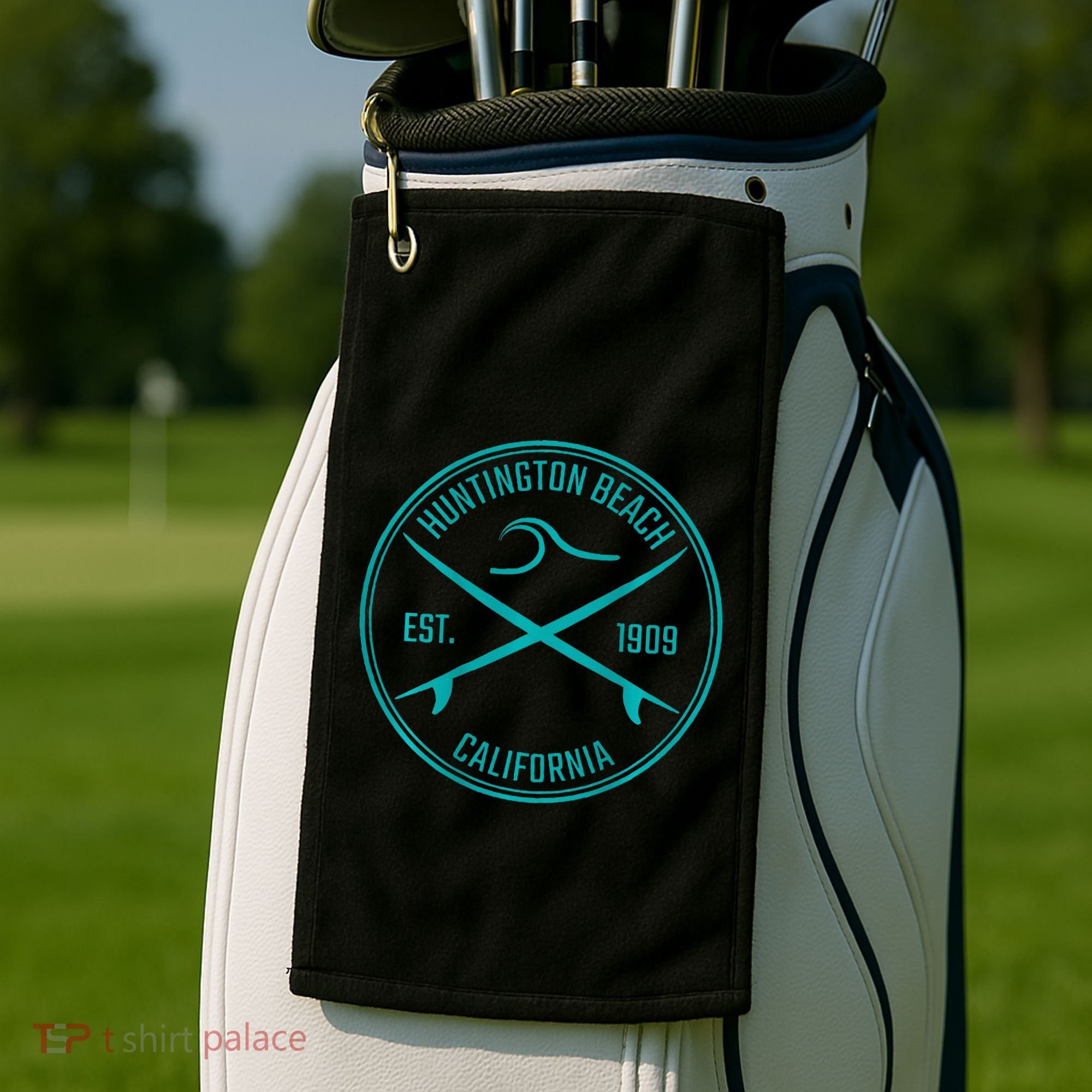 Huntington Beach California Surfer Golf Towel