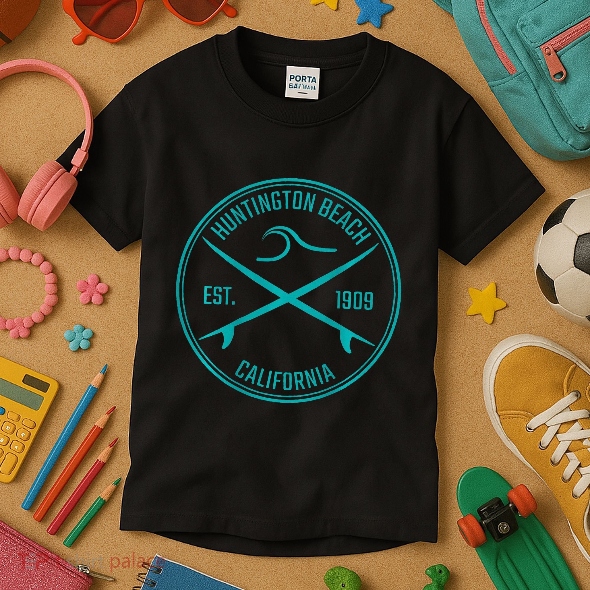 Huntington Beach California Surfer Kids T-Shirt