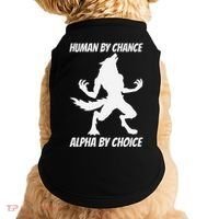 Human By Chance Alpha By Choice Funny Alpha Wolf Doggie Tank thumb 0
