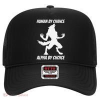Human By Chance Alpha By Choice Funny Alpha Wolf Hat thumb 0