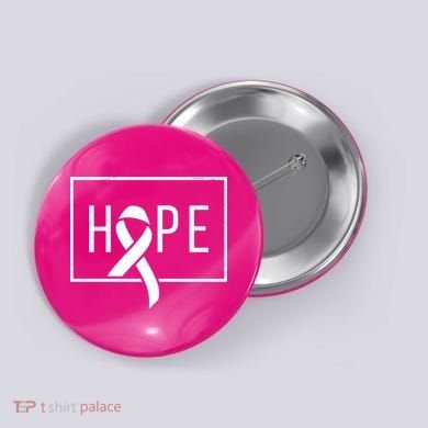 Hope Breast Cancer Awareness Ribbon Button