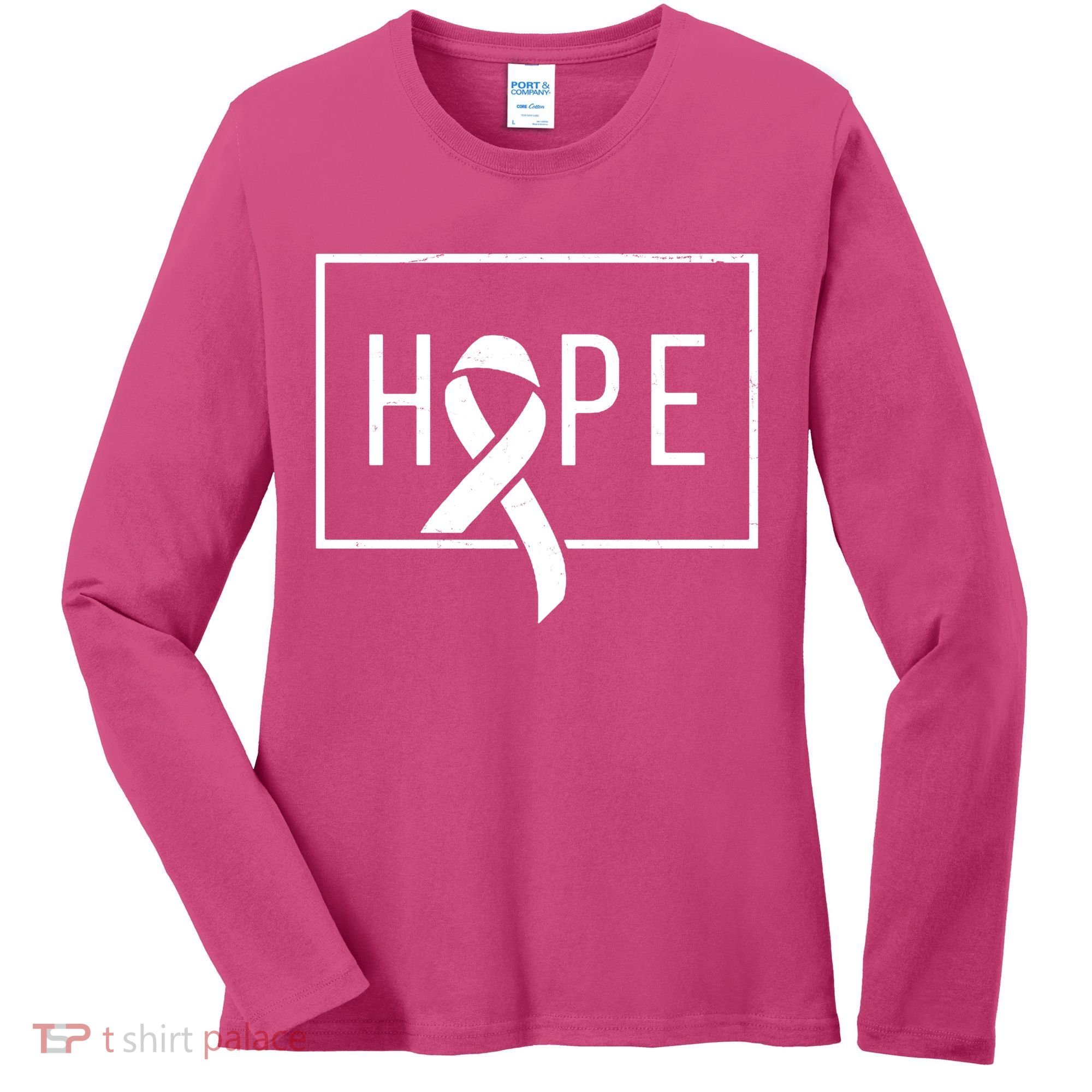 Hope Breast Cancer Awareness Ribbon Women's Long Sleeve Shirt