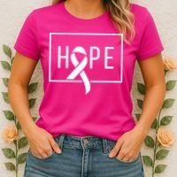 Hope Breast Cancer Awareness Ribbon Women's T-Shirt thumb 2