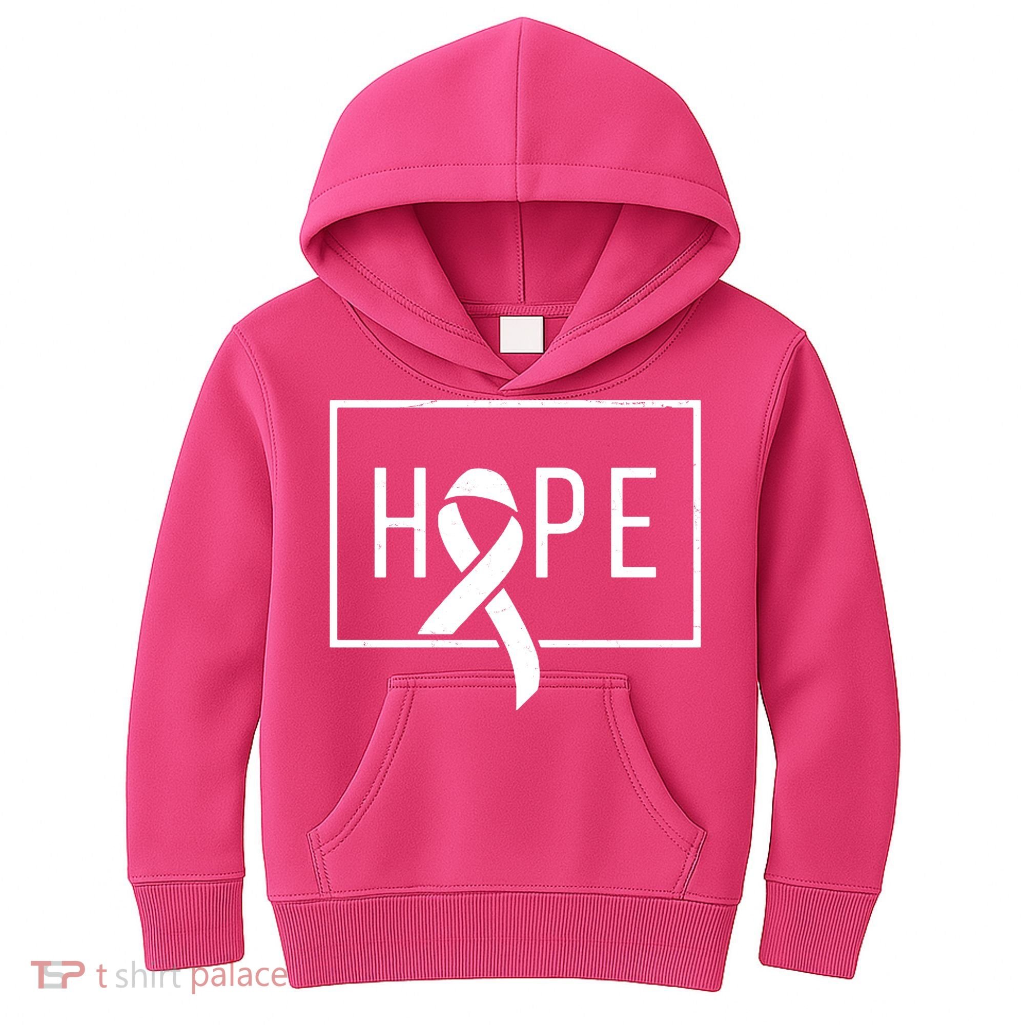 Hope Breast Cancer Awareness Ribbon Kids Hoodie