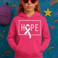Hope Breast Cancer Awareness Ribbon Kids Hoodie thumb 3