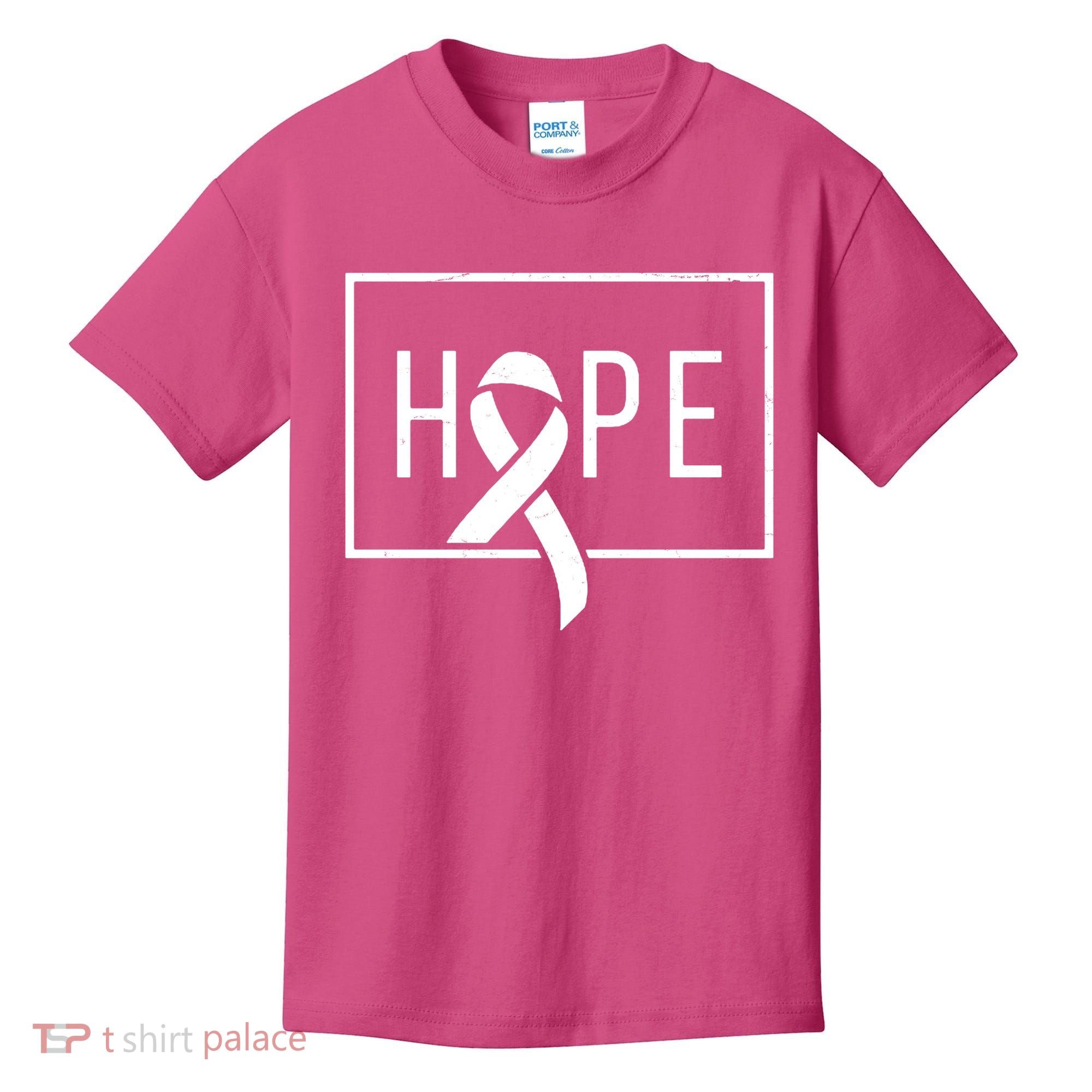 Hope Breast Cancer Awareness Ribbon Kids T-Shirt