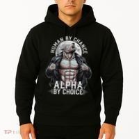 Human By Chance Alpha By Choice Alpha Wolf Meme Hoodie thumb 2