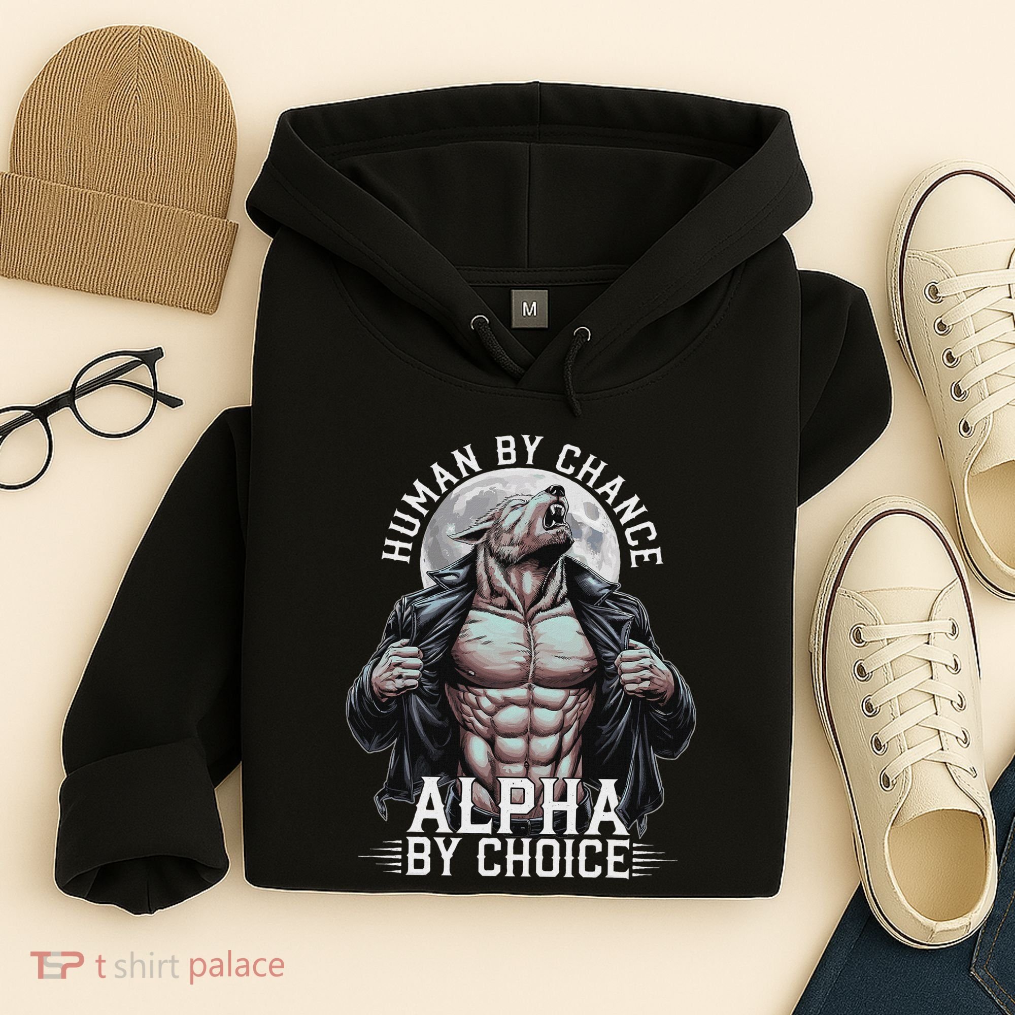 Human By Chance Alpha By Choice Alpha Wolf Meme Hoodie