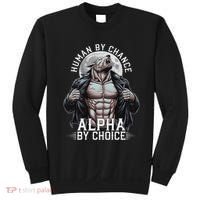 Human By Chance Alpha By Choice Alpha Wolf Meme Sweatshirt thumb 0