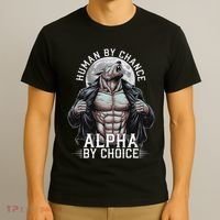 Human By Chance Alpha By Choice Alpha Wolf Meme T-Shirt thumb 3