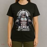 Human By Chance Alpha By Choice Alpha Wolf Meme T-Shirt thumb 4