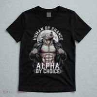 Human By Chance Alpha By Choice Alpha Wolf Meme T-Shirt thumb 5