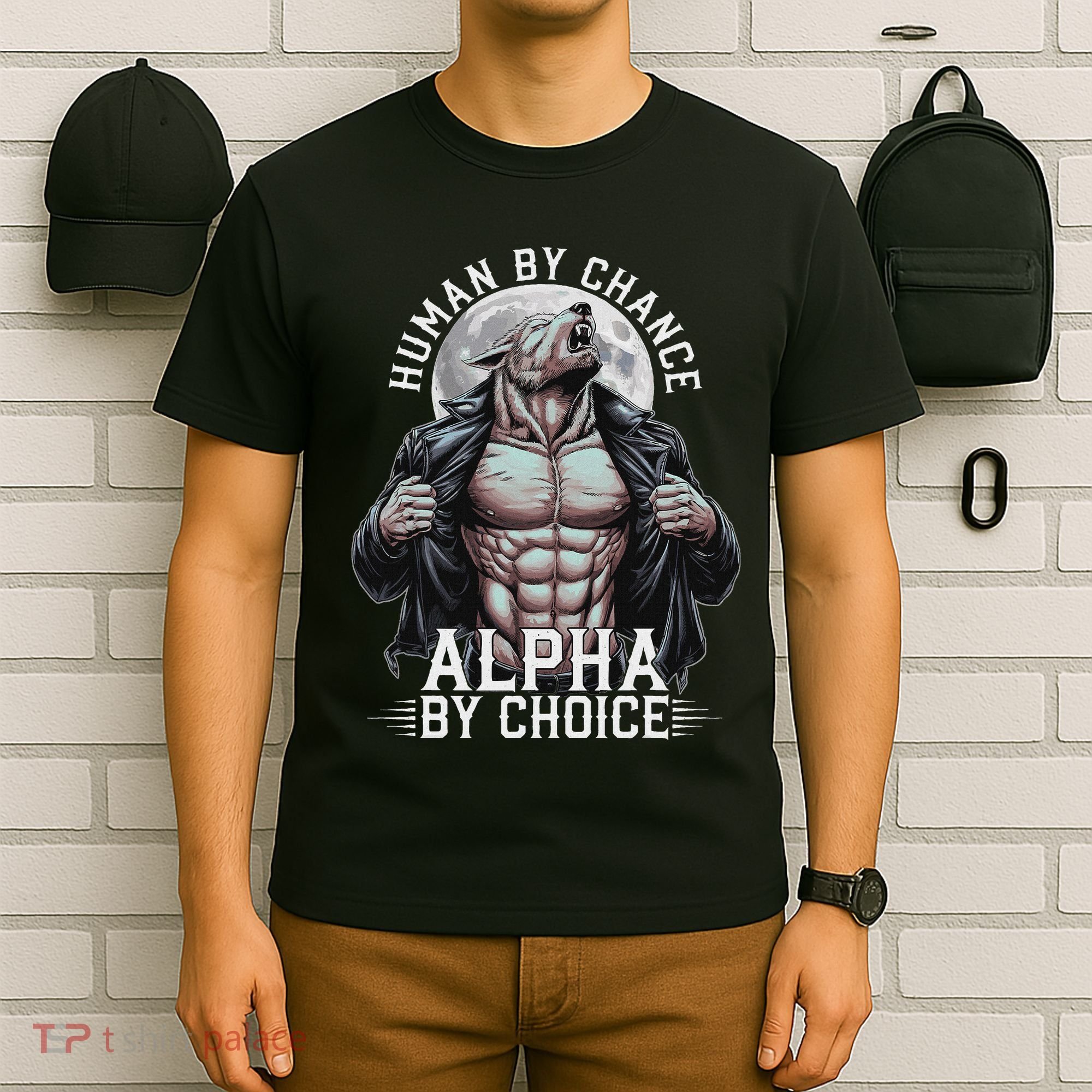 Human By Chance Alpha By Choice Alpha Wolf Meme T-Shirt