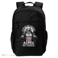 Human By Chance Alpha By Choice Alpha Wolf Meme Backpack thumb 0