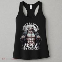 Human By Chance Alpha By Choice Alpha Wolf Meme Women's Tank Top thumb 3