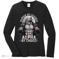 Human By Chance Alpha By Choice Alpha Wolf Meme Women's Long Sleeve Shirt thumb 0