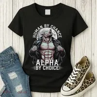 Human By Chance Alpha By Choice Alpha Wolf Meme Women's T-Shirt thumb 3