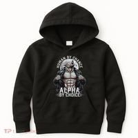 Human By Chance Alpha By Choice Alpha Wolf Meme Kids Hoodie thumb 0