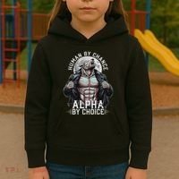 Human By Chance Alpha By Choice Alpha Wolf Meme Kids Hoodie thumb 3