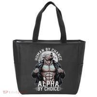 Human By Chance Alpha By Choice Alpha Wolf Meme Tote Bag thumb 0