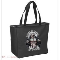 Human By Chance Alpha By Choice Alpha Wolf Meme Tote Bag thumb 2