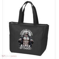 Human By Chance Alpha By Choice Alpha Wolf Meme Tote Bag thumb 3