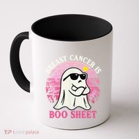 Halloween Breast Cancer Is Boo Sheet Groovy Spooky Mom Coffee Mug thumb 0