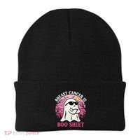 Halloween Breast Cancer Is Boo Sheet Groovy Spooky Mom Beanie thumb 0