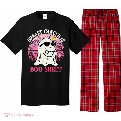 Halloween Breast Cancer Is Boo Sheet Groovy Spooky Mom Pajama Set