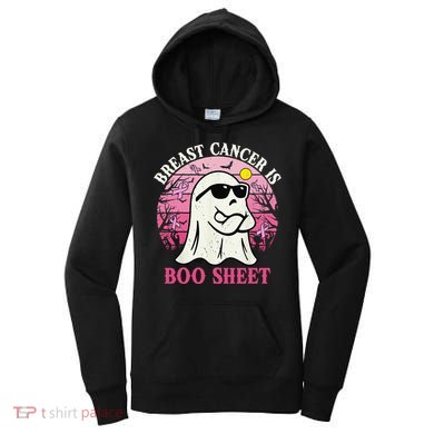 Halloween Breast Cancer Is Boo Sheet Groovy Spooky Mom Women's Hoodie