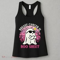 Halloween Breast Cancer Is Boo Sheet Groovy Spooky Mom Women's Tank Top thumb 3