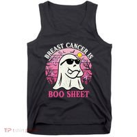 Halloween Breast Cancer Is Boo Sheet Groovy Spooky Mom Tank Top thumb 0
