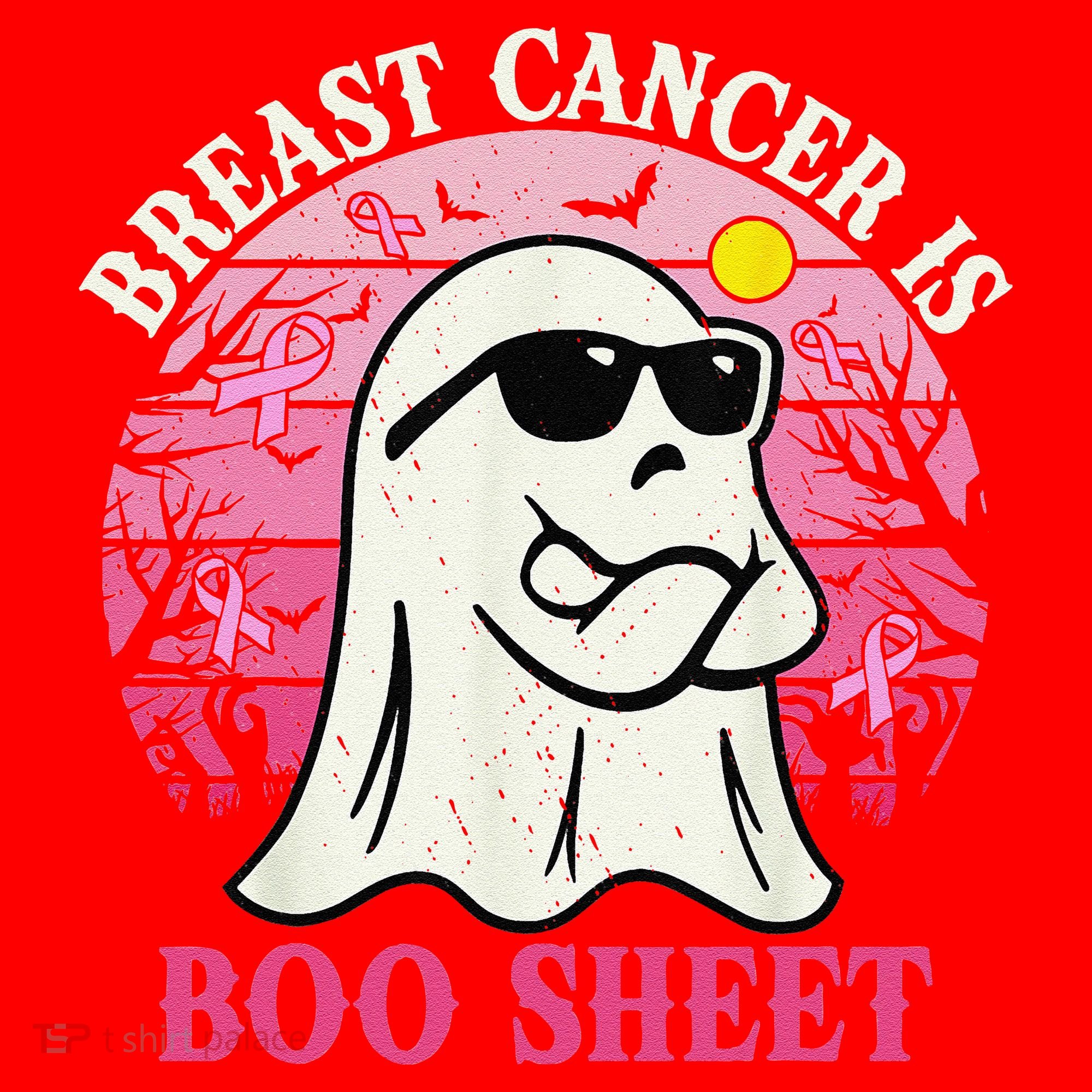 Halloween Breast Cancer Is Boo Sheet Groovy Spooky Mom Santa Hat