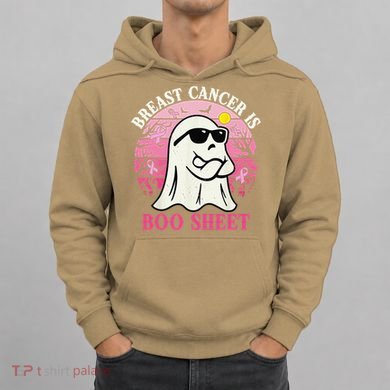 Halloween Breast Cancer Is Boo Sheet Groovy Spooky Mom Hoodie