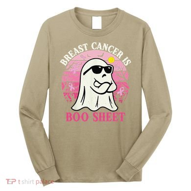 Halloween Breast Cancer Is Boo Sheet Groovy Spooky Mom Long Sleeve Shirt
