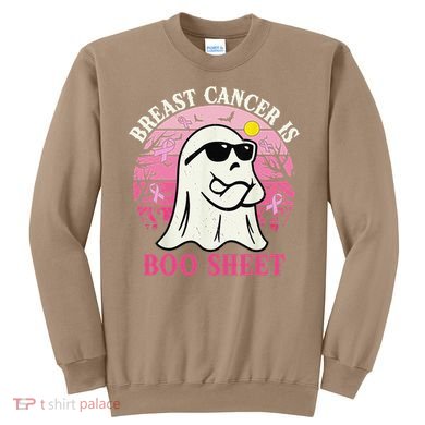 Halloween Breast Cancer Is Boo Sheet Groovy Spooky Mom Sweatshirt