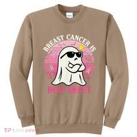 Halloween Breast Cancer Is Boo Sheet Groovy Spooky Mom Sweatshirt thumb 0