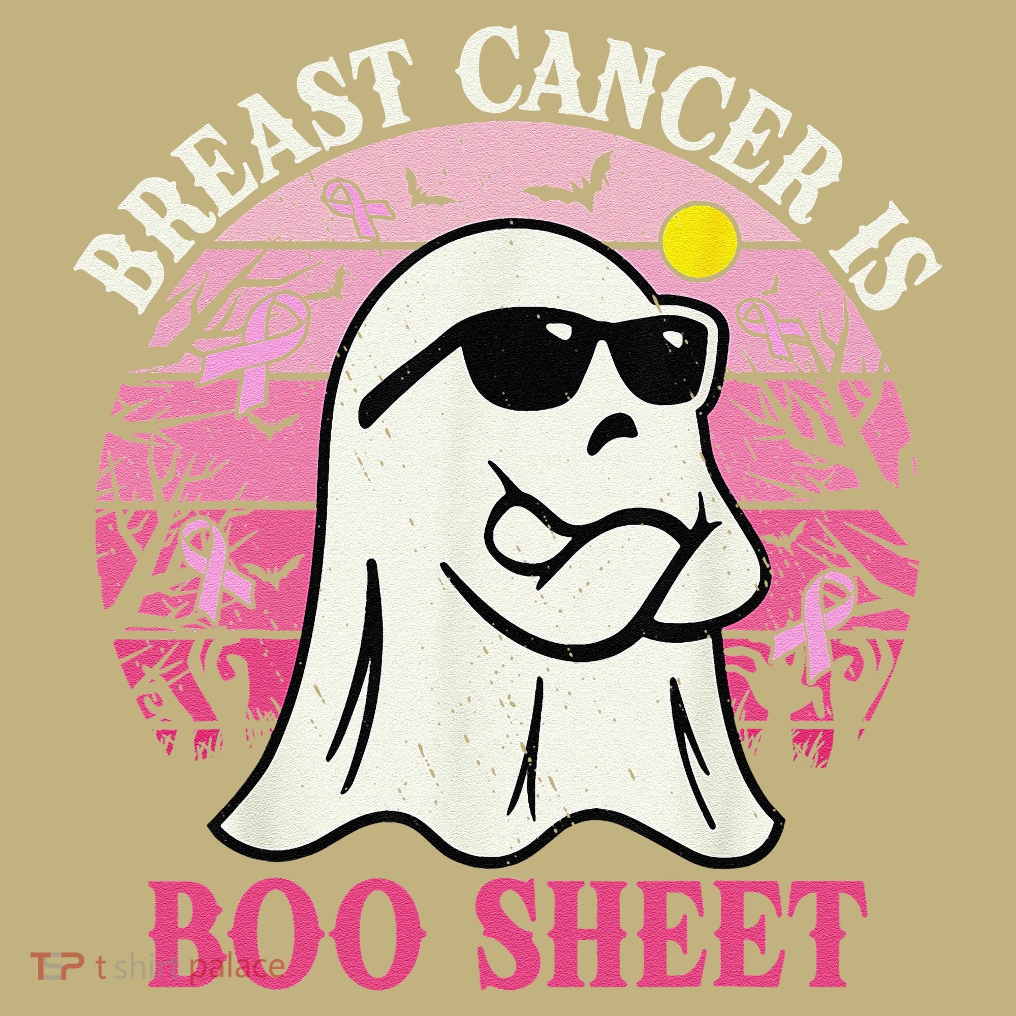 Halloween Breast Cancer Is Boo Sheet Groovy Spooky Mom Sweatshirt