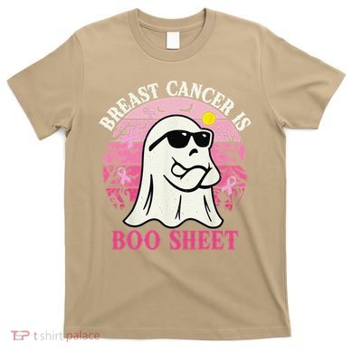 Halloween Breast Cancer Is Boo Sheet Groovy Spooky Mom T-Shirt