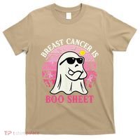 Halloween Breast Cancer Is Boo Sheet Groovy Spooky Mom T-Shirt thumb 0